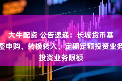 大牛配资 公告速递：长城货币基金调整申购、转换转入、定期定额投资业务限额
